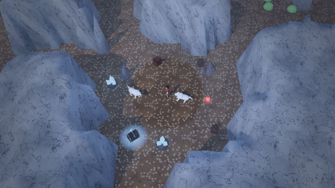 Lobos de hielo en una sala de la gran cueva